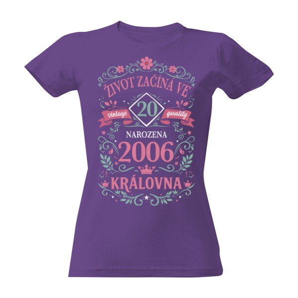 Tričko s potiskem Pro ženu život začíná ve 20 - ročník 2006